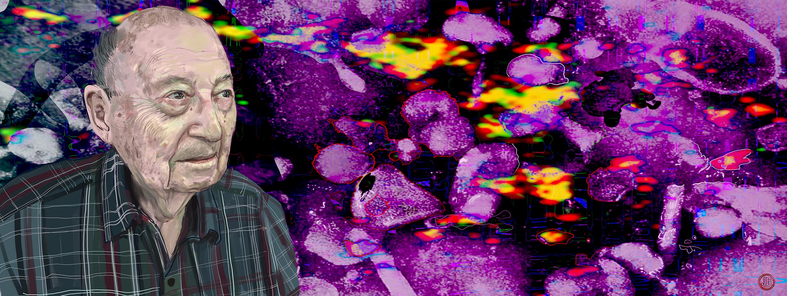 Digital Portrait Painting of SEYMOUR COHEN by Jonathan Goldman