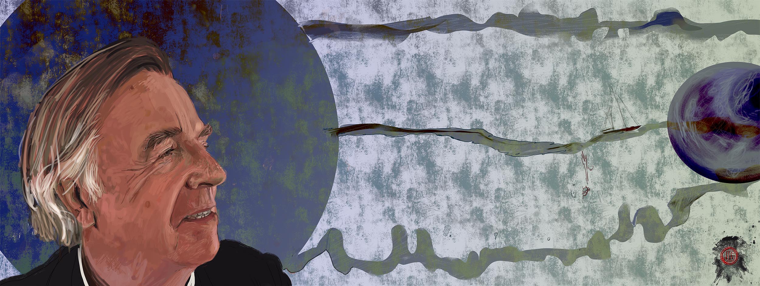 Digital Portrait Painting of GED DELANEY by Jonathan Goldman